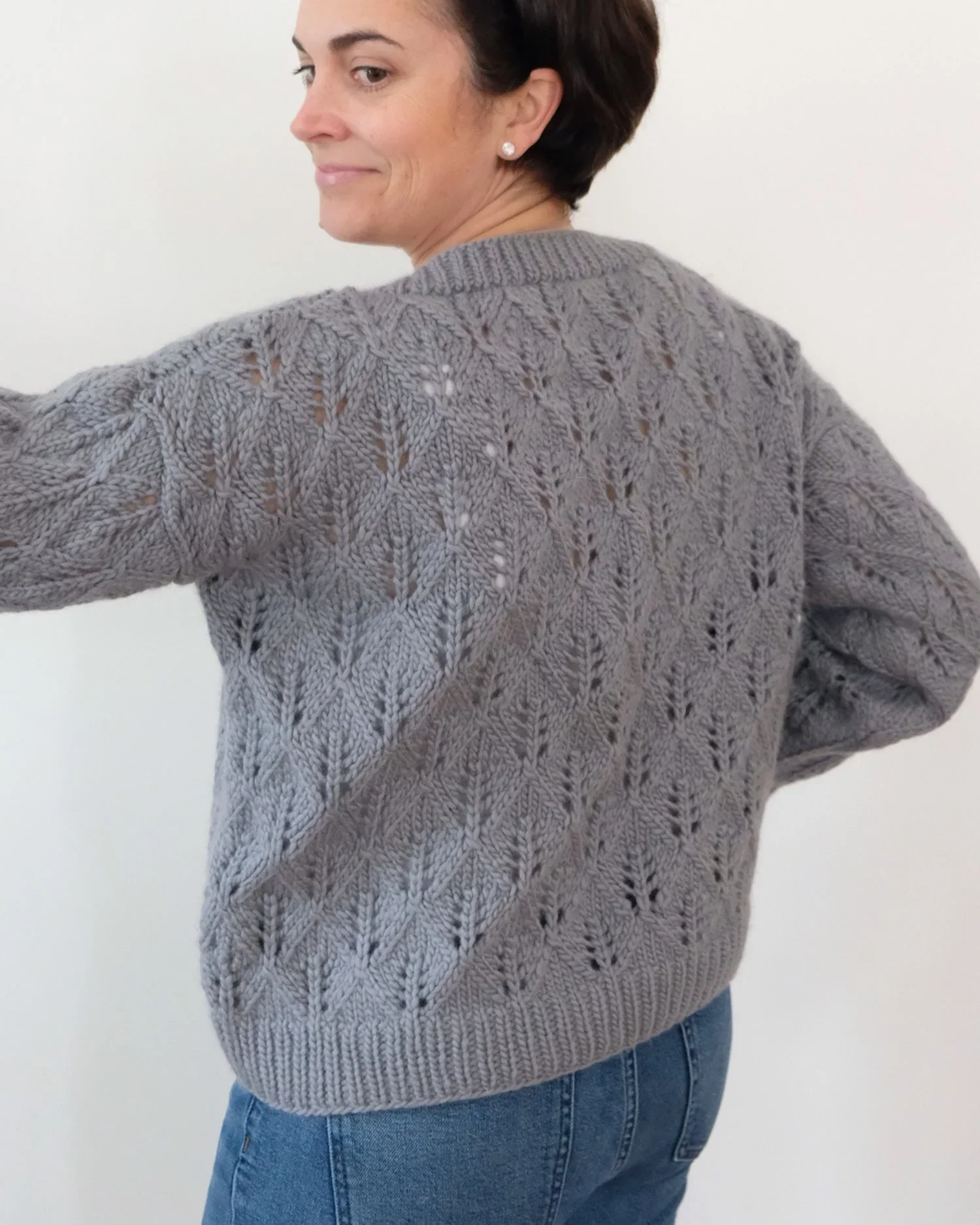 Lace V-Neck Cardigan Knitting Pattern | McKenzie Cardigan — Ashley